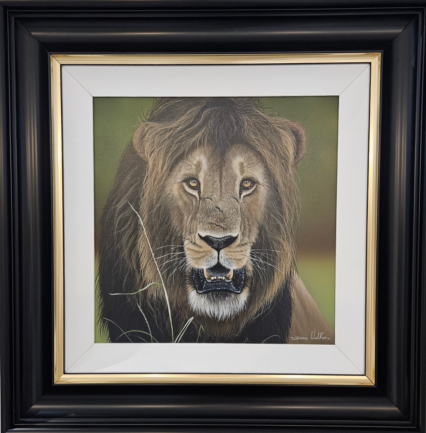 Lion by Dean Walker - Majestic painting of a lion in an exquisite technique in acrylics
