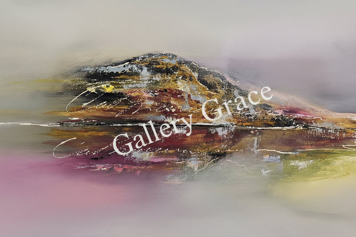 Abstract landscape with 'Gallery Grace' text overlay