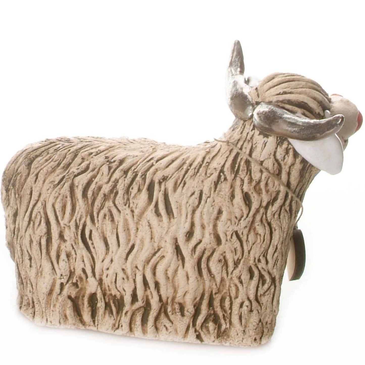 Highland Cow with Flower Ceramic Figurine | Various Colours: Ginger