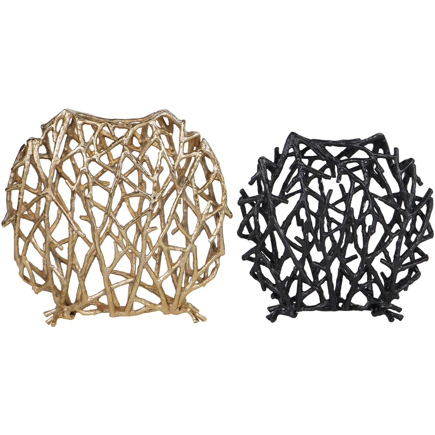 Twig Sculpture Disc Vase Gold: Raw Gold / Aluminium