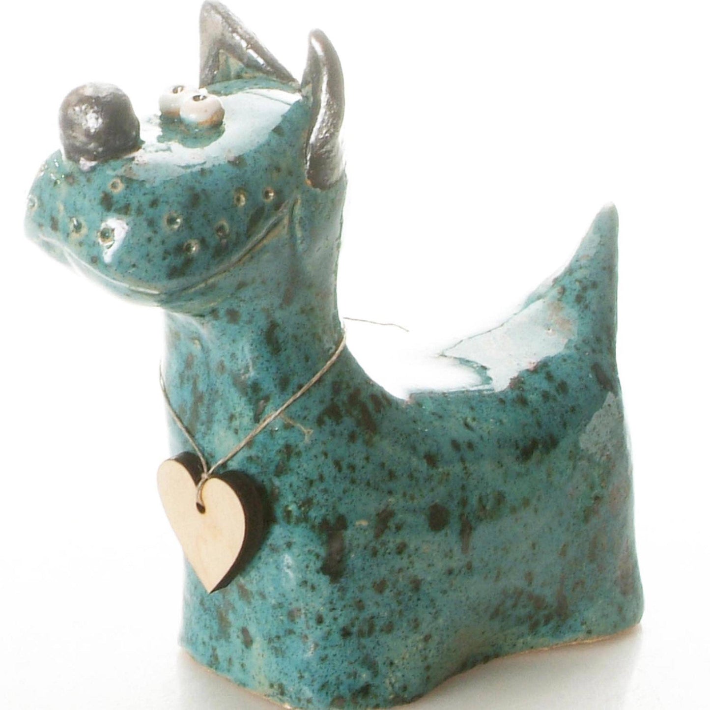 Terrier Sculpture Ceramic Figurine | Various Colours: Teal