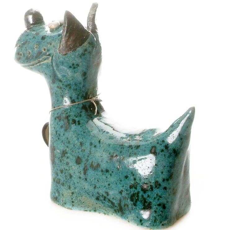 Terrier Sculpture Ceramic Figurine | Various Colours: Orange