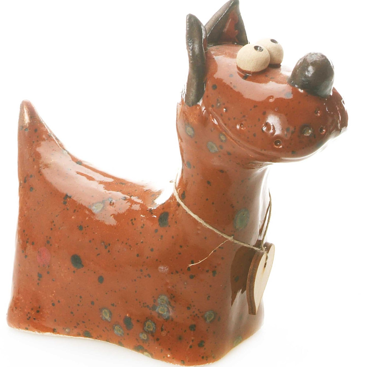 Terrier Sculpture Ceramic Figurine | Various Colours: Orange