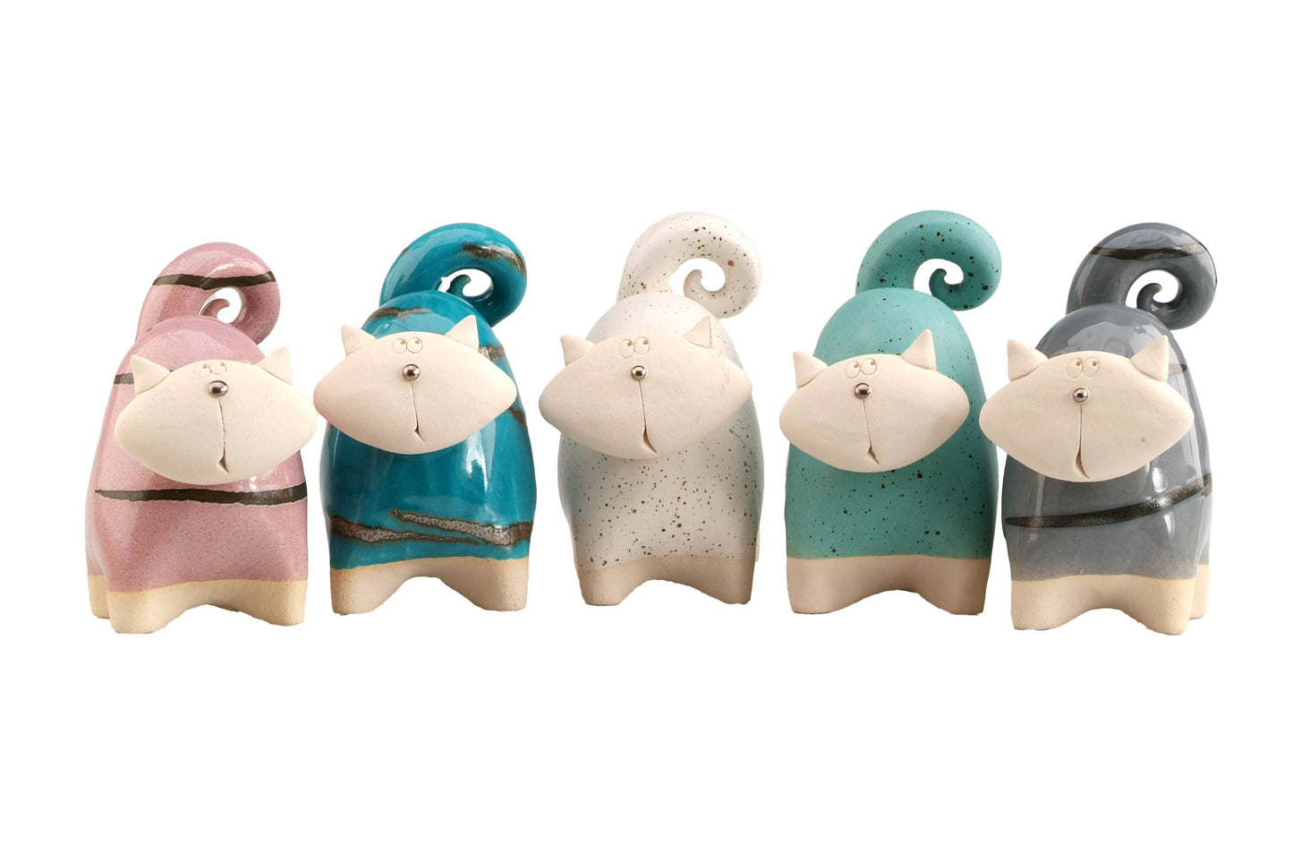 Chunky Cat Ceramic Figurine | Various Colours: White