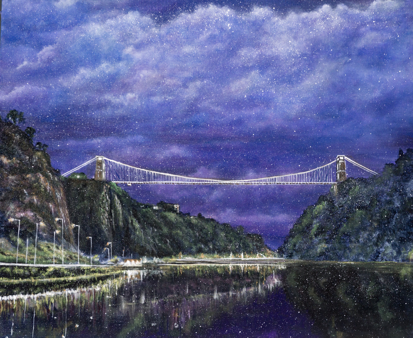 Clifton suspension bridge purple