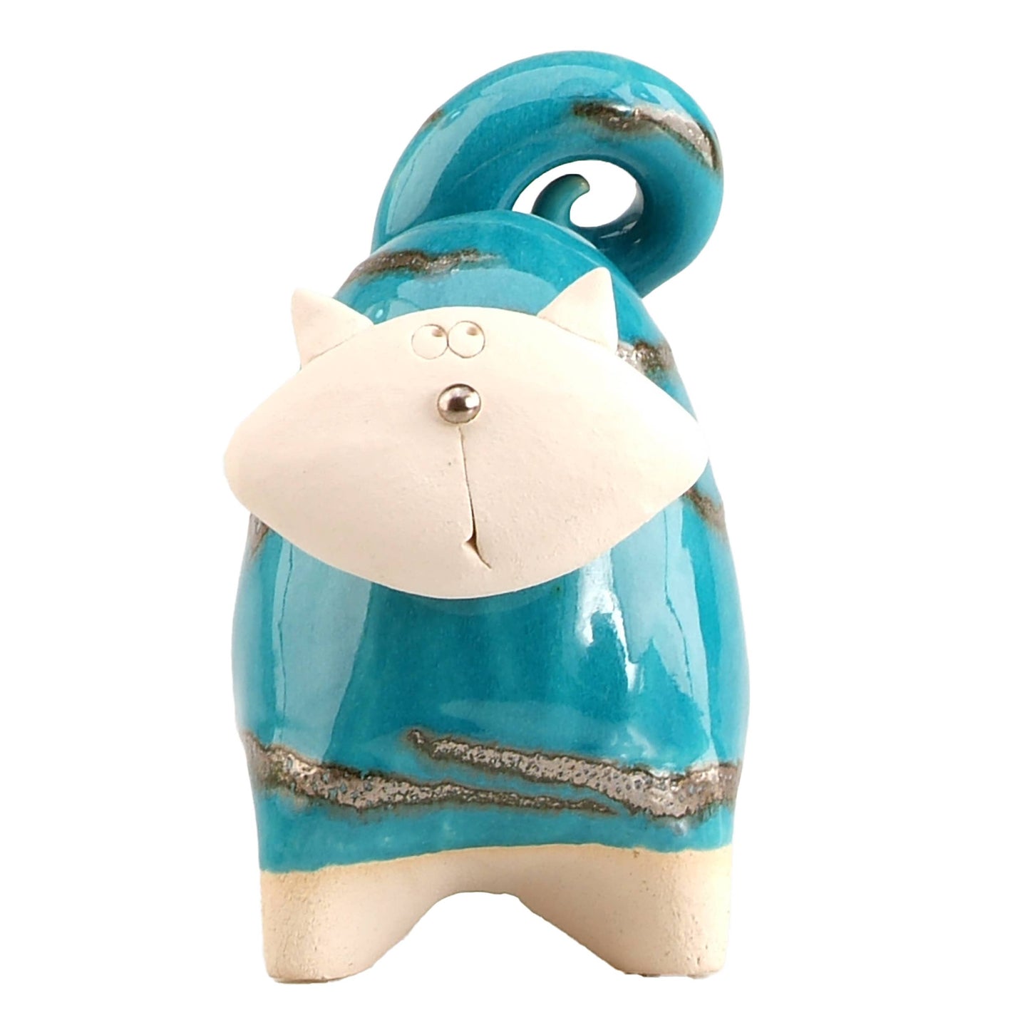 Chunky Cat Ceramic Figurine | Various Colours: White