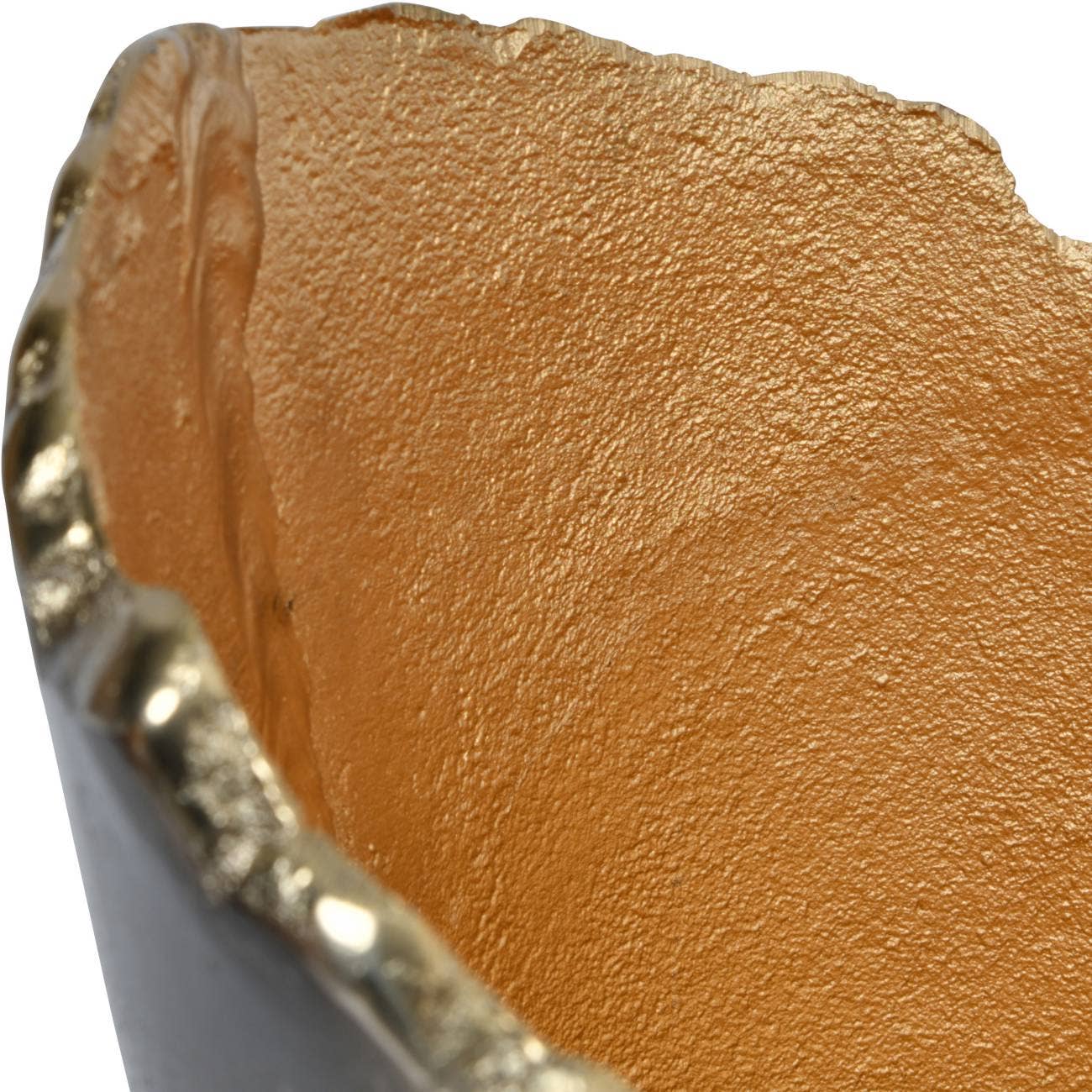 Merapi Lava Large 27cm Vase: Smoke Black, Gold / 100% Aluminium