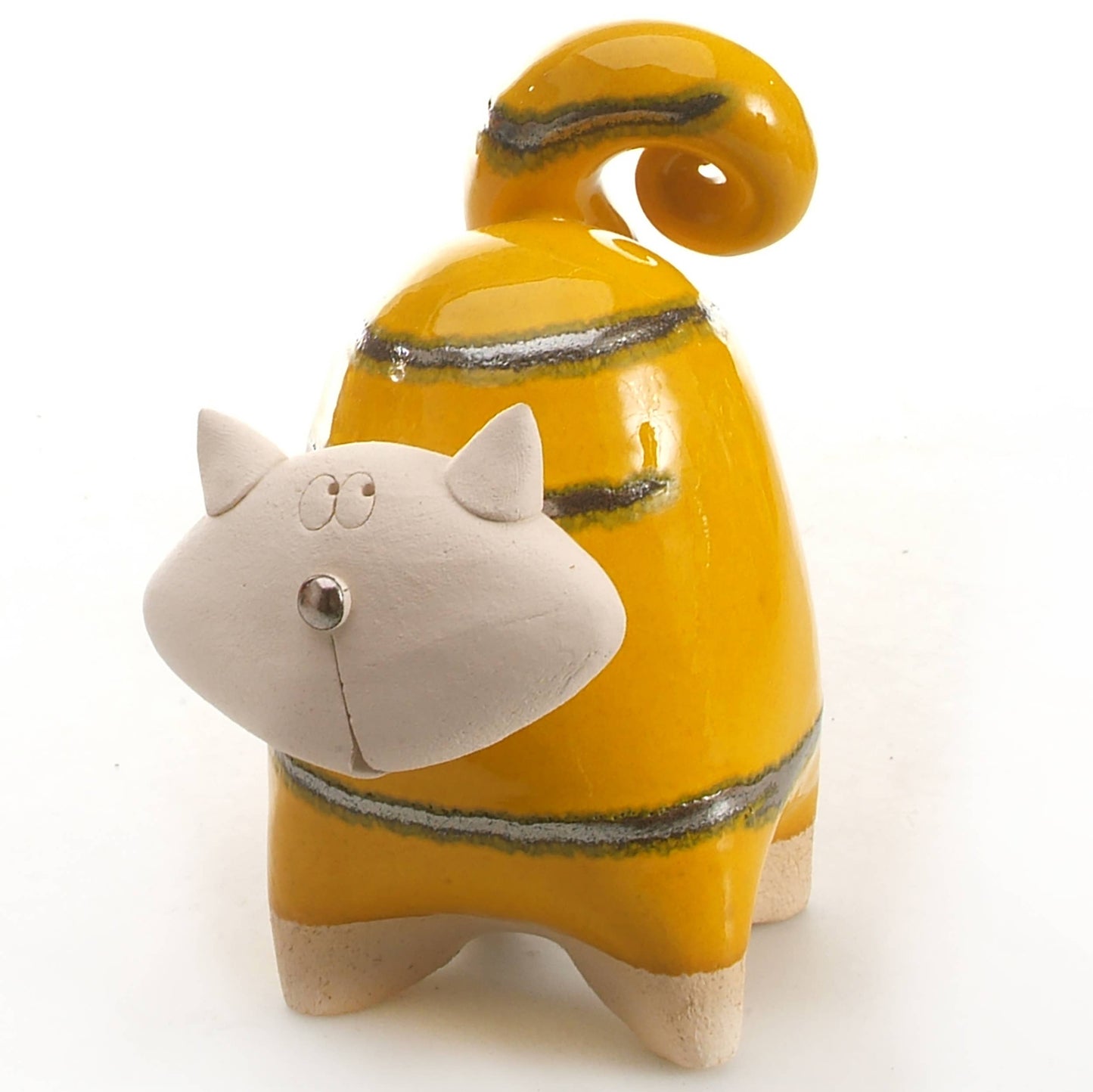Chunky Cat Ceramic Figurine | Various Colours: White