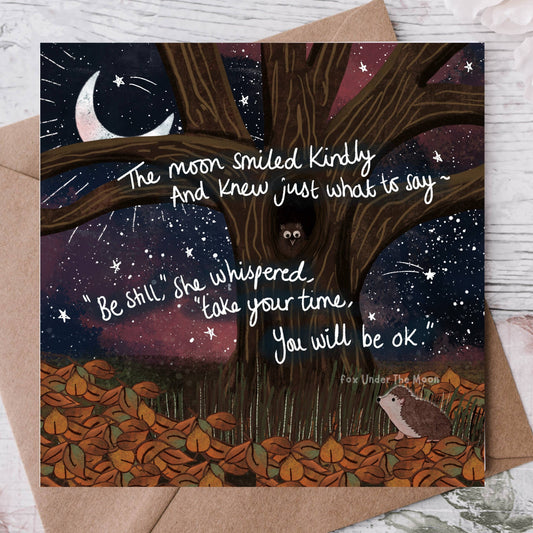 'Be Still'  - Greeting Card by Fox Under The Moon: Individual cello wrapping