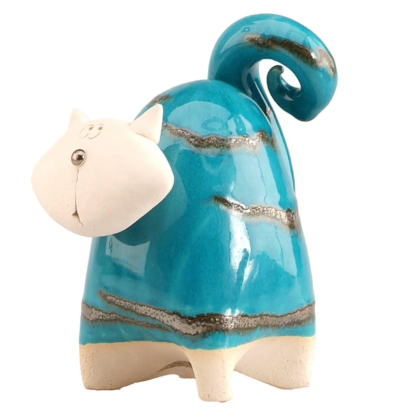 Chunky Cat Ceramic Figurine | Various Colours: White
