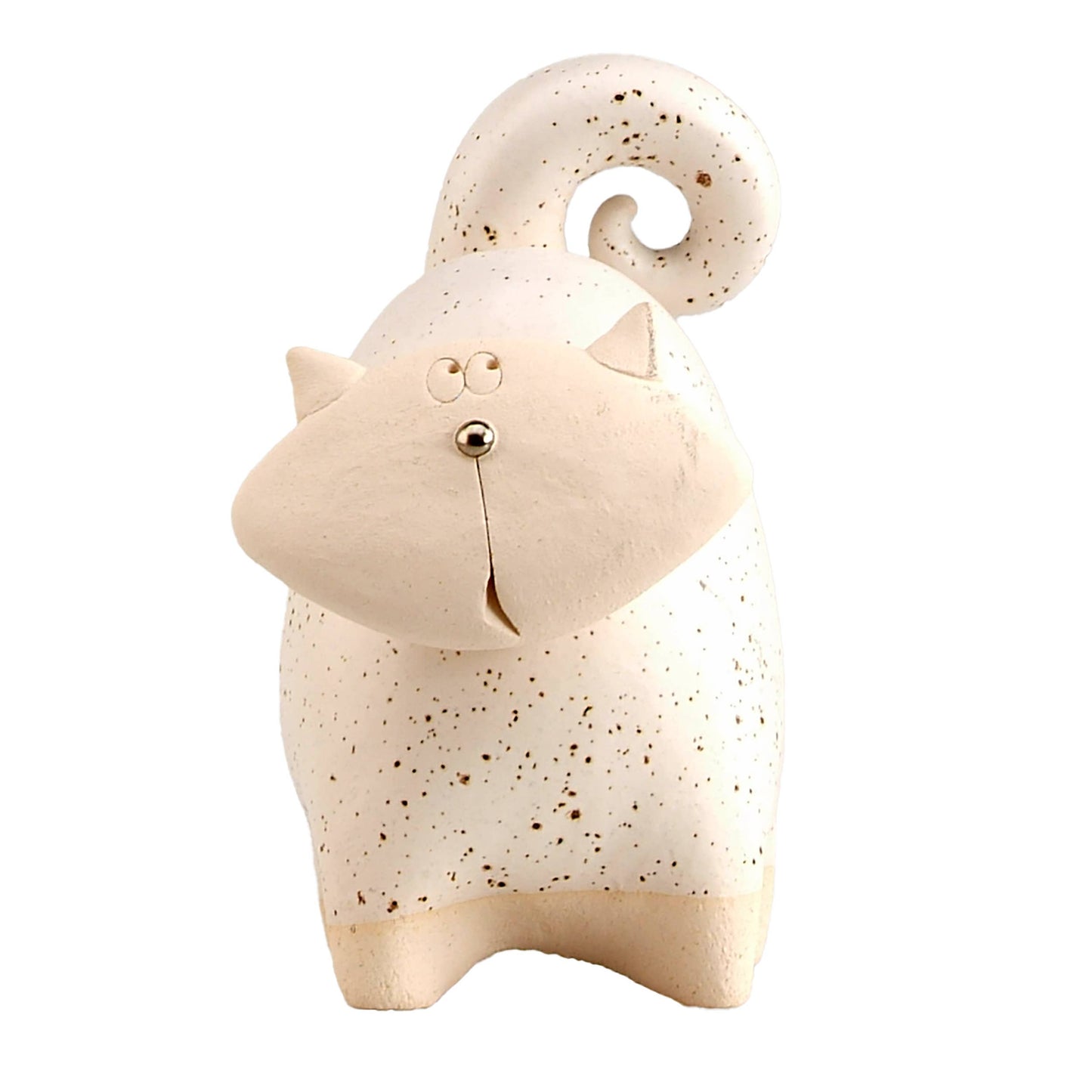 Chunky Cat Ceramic Figurine | Various Colours: White