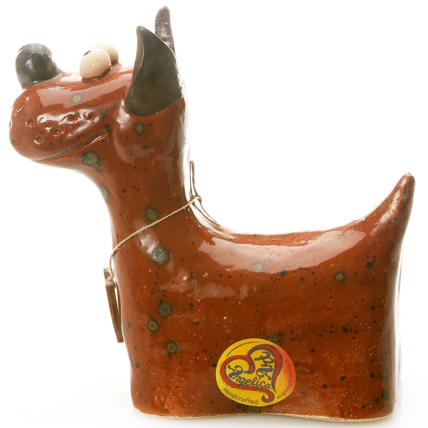 Terrier Sculpture Ceramic Figurine | Various Colours: Orange