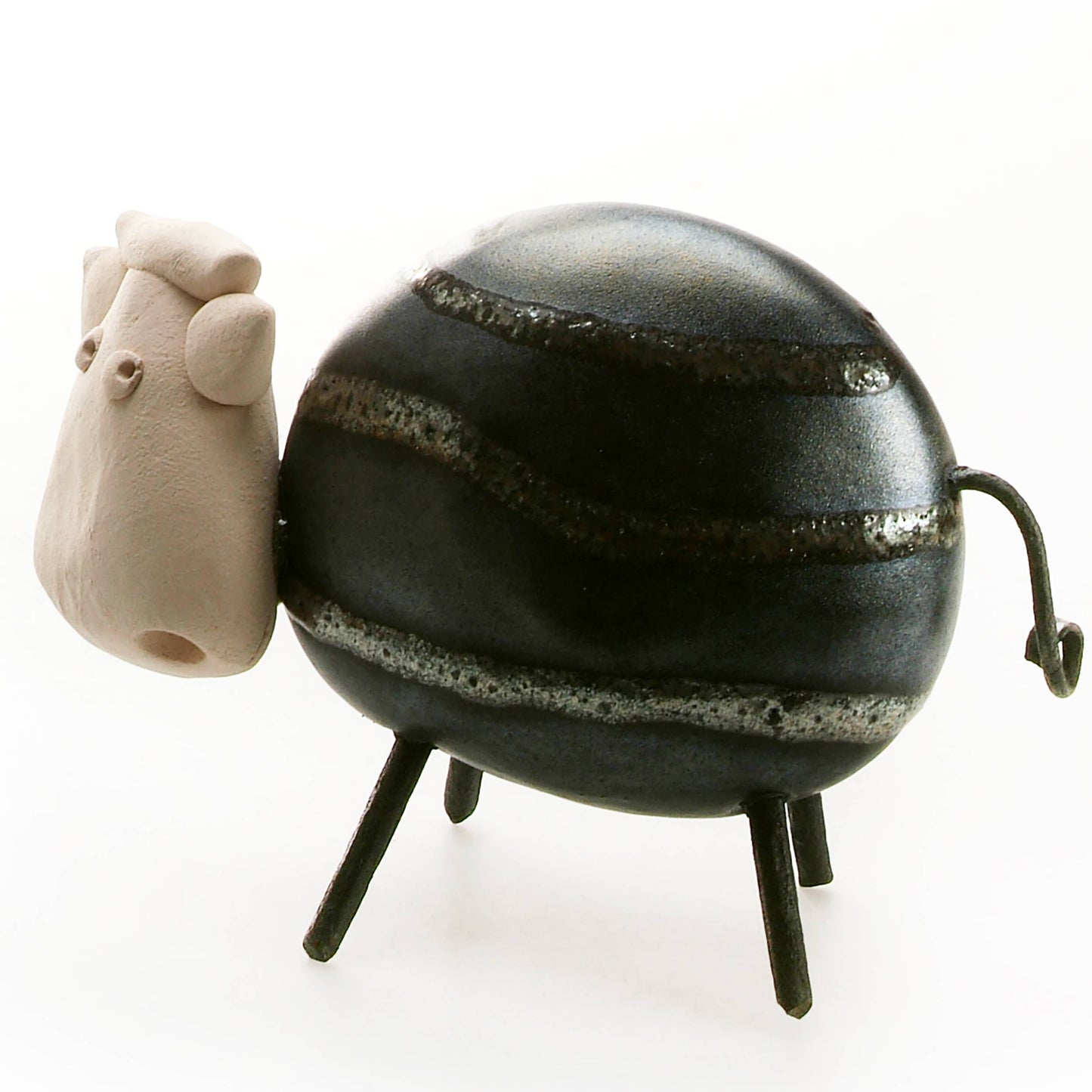 Happy Cow Ceramic Figurine | Various Colours: Olive