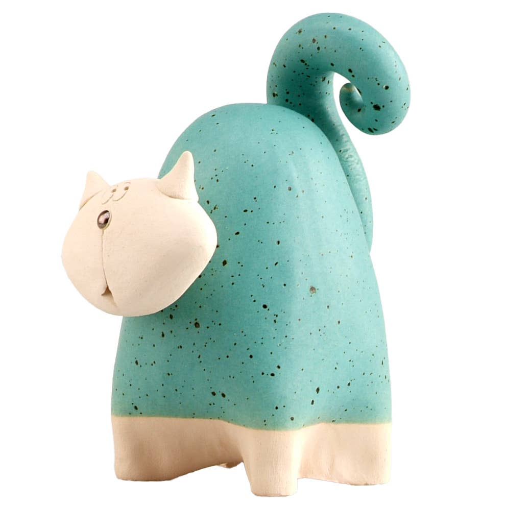 Chunky Cat Ceramic Figurine | Various Colours: White