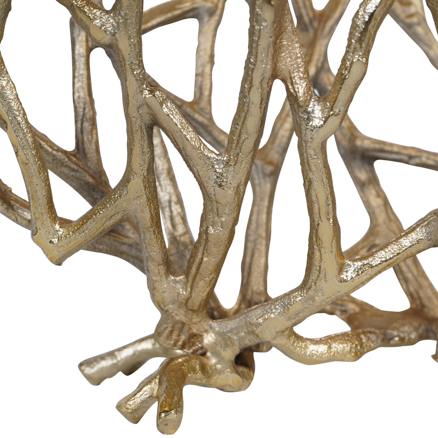 Twig Sculpture Disc Vase Gold: Raw Gold / Aluminium