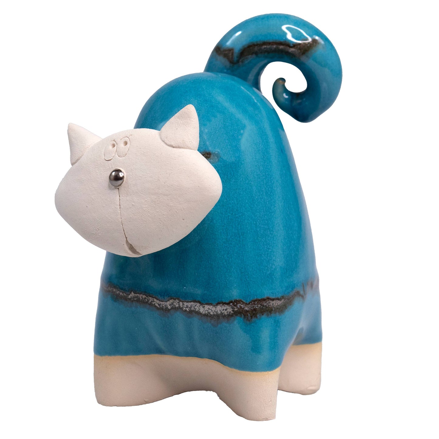 Chunky Cat Ceramic Figurine | Various Colours: White