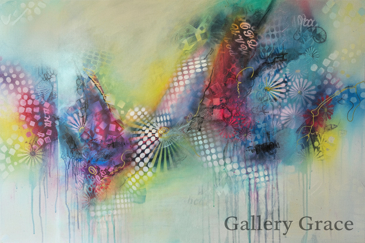 Cat Tremaine-Tucker | Abstract original painting | Cosmic Whirlwind | Gallery Grace | Clifton Village