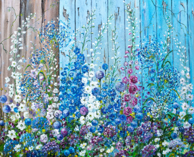 Lynette Bower | Contemporary original painting | Delphinium | Gallery Grace | Clifton Village Bristol