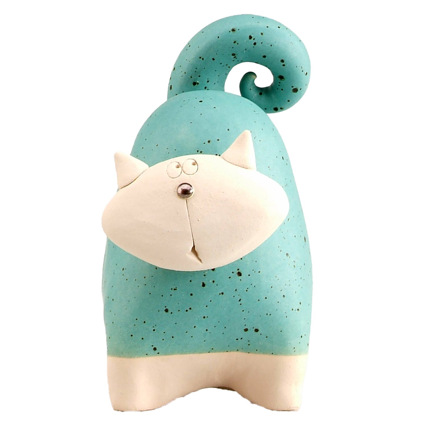 Chunky Cat Ceramic Figurine | Various Colours: White