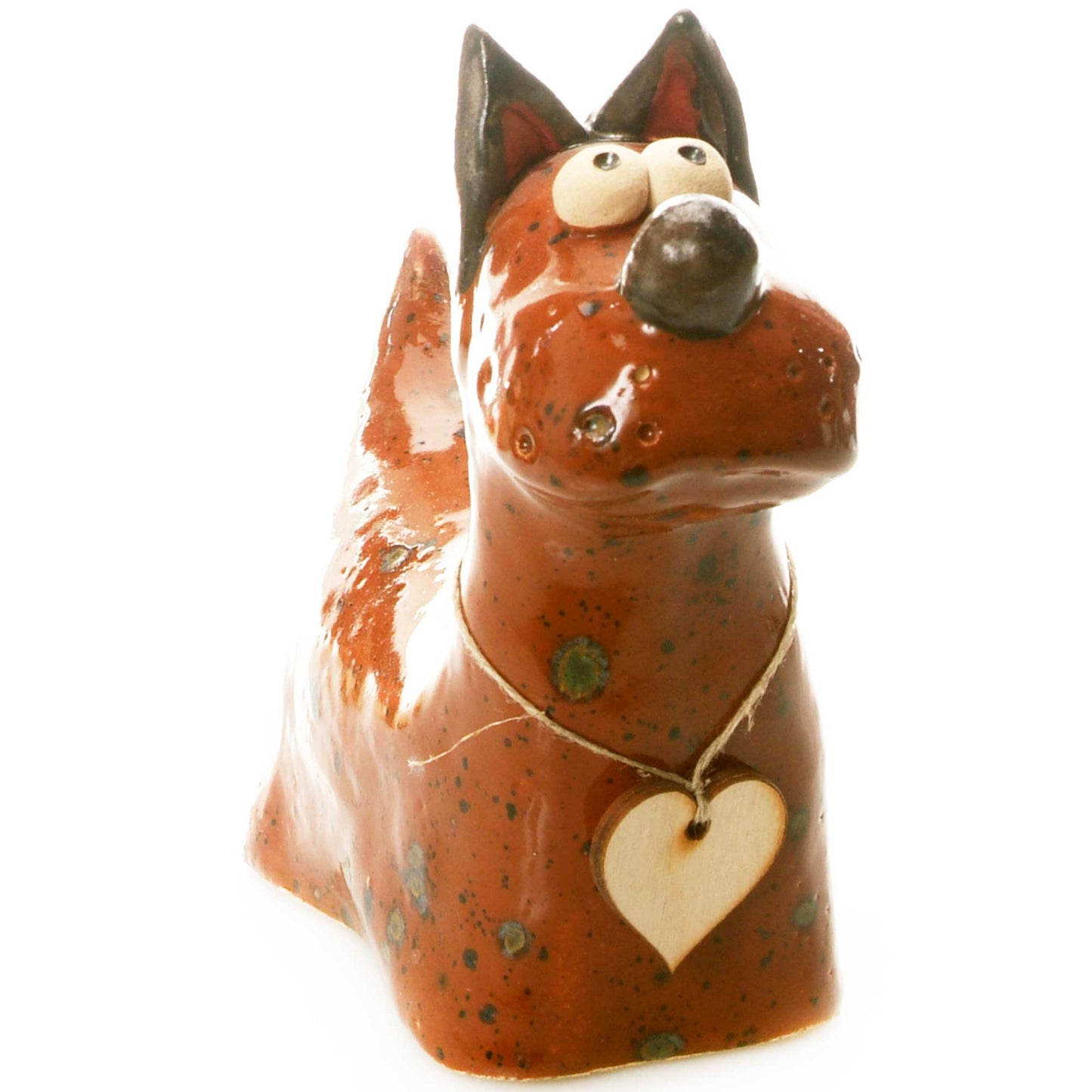 Terrier Sculpture Ceramic Figurine | Various Colours: Orange