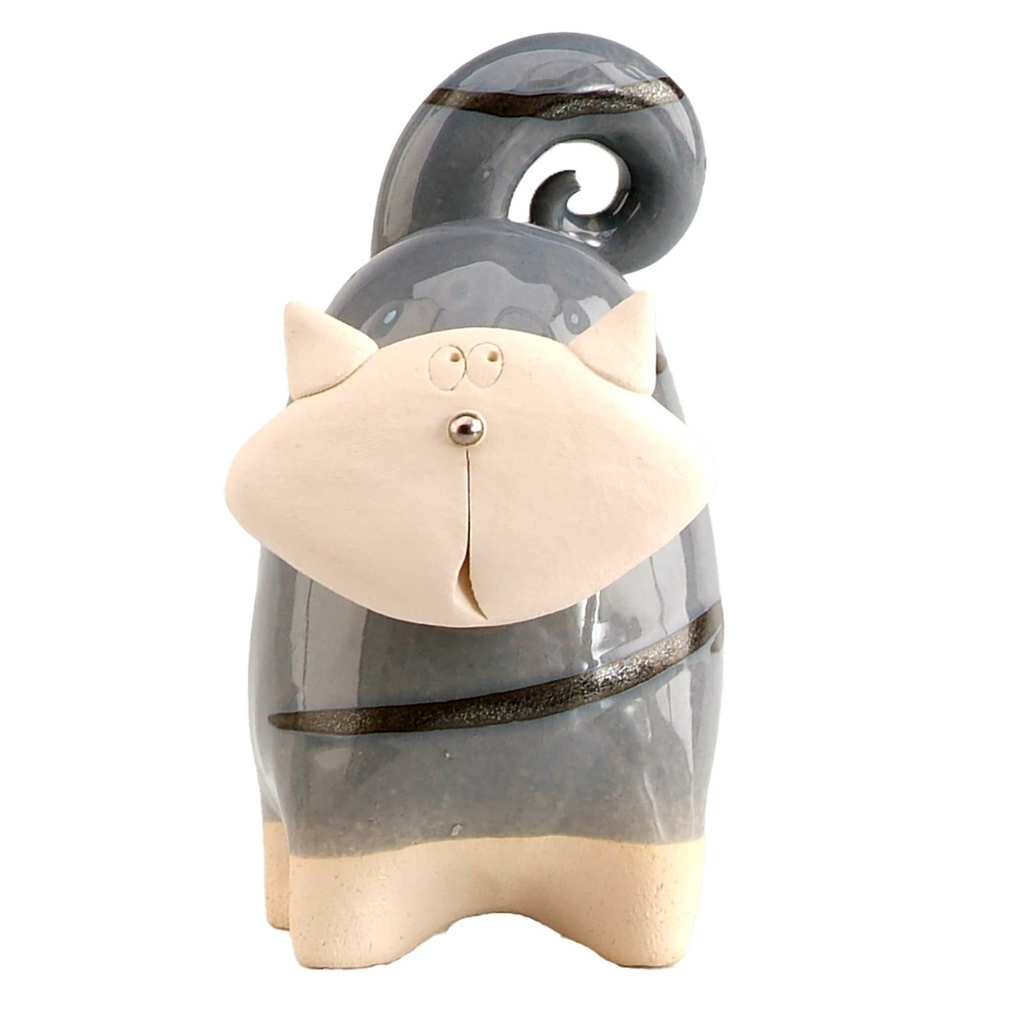 Chunky Cat Ceramic Figurine | Various Colours: White