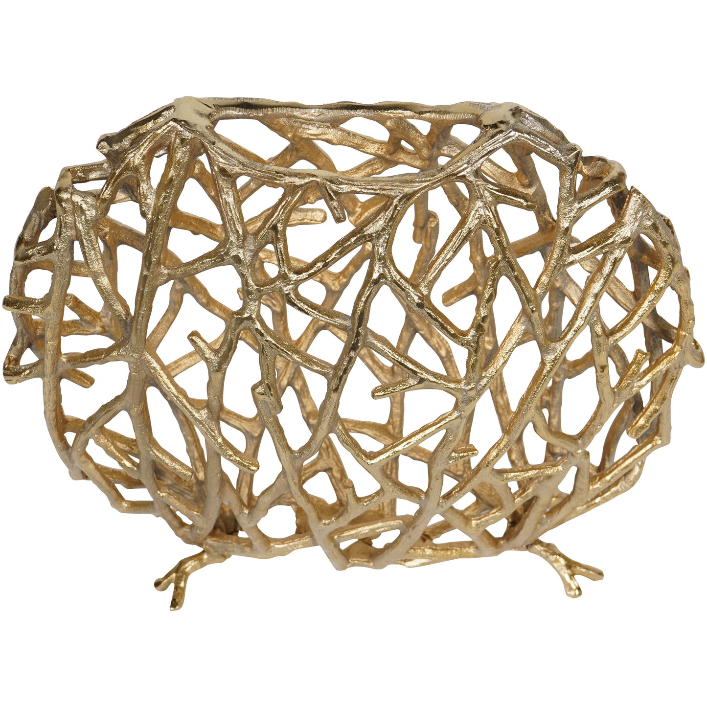 Twig Sculpture Disc Vase Gold: Raw Gold / Aluminium