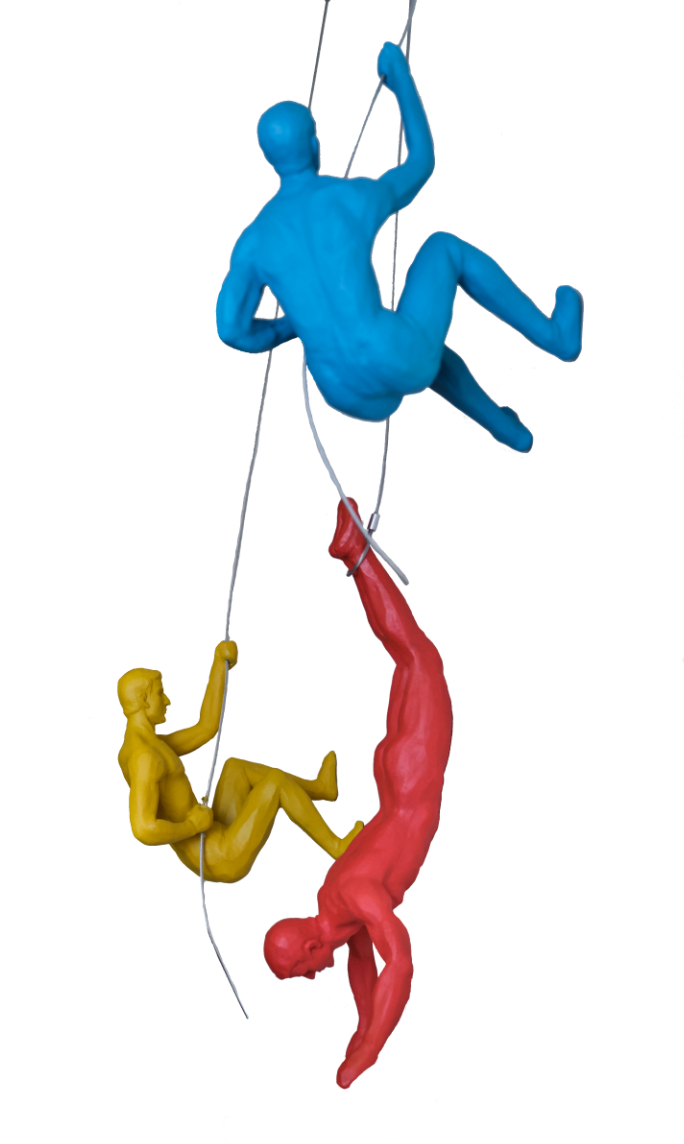 Coloured Climbing Men Trio (Set of 3)