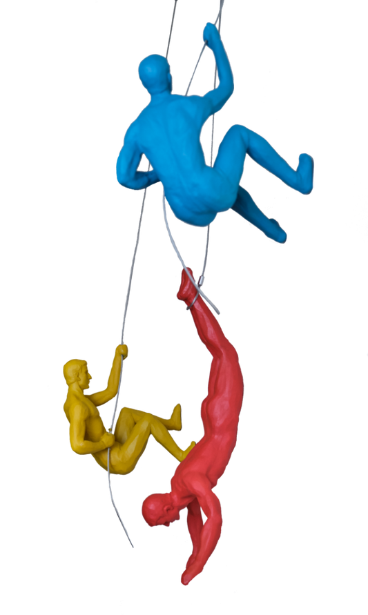 Coloured Climbing Men Trio (Set of 3)