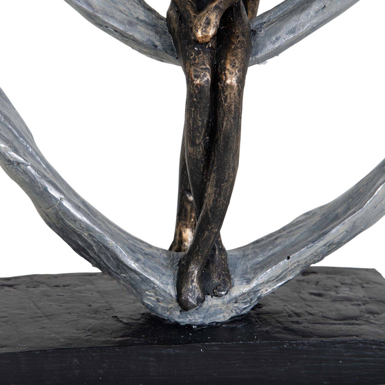 Love Sculpture In Circular Heart: Bronze / 40%polyresin, 60%limestone